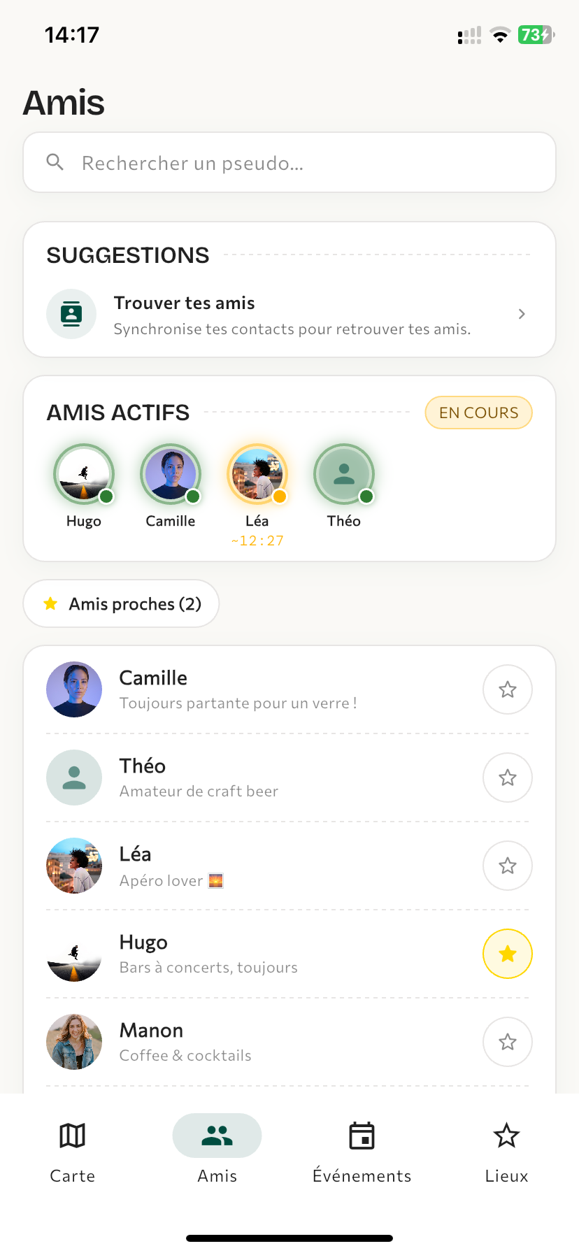 Écran amis